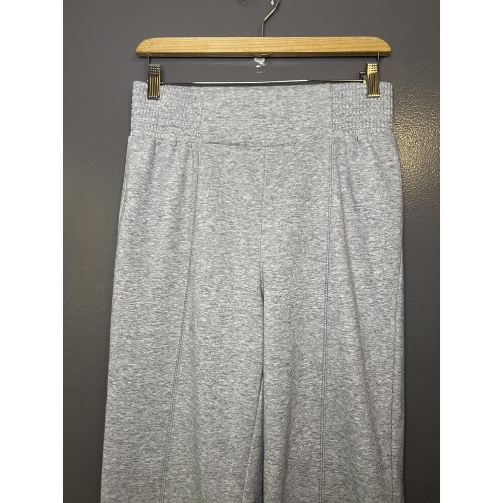 HG Pants Womens Medium Gray Knit Wide Leg Lounge Sweatpants Elastic Waist Casual